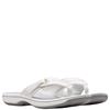 CLARKS WOMENS FLAT SLIP ON SANDAL - WHITE